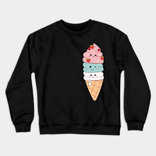 Sweet Kawaii Ice Cream Lovers Summer for boys girls Teens Crewneck Sweatshirt